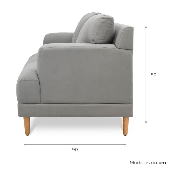 Love Tela Gris Claro Nuza | Love Seat | salas